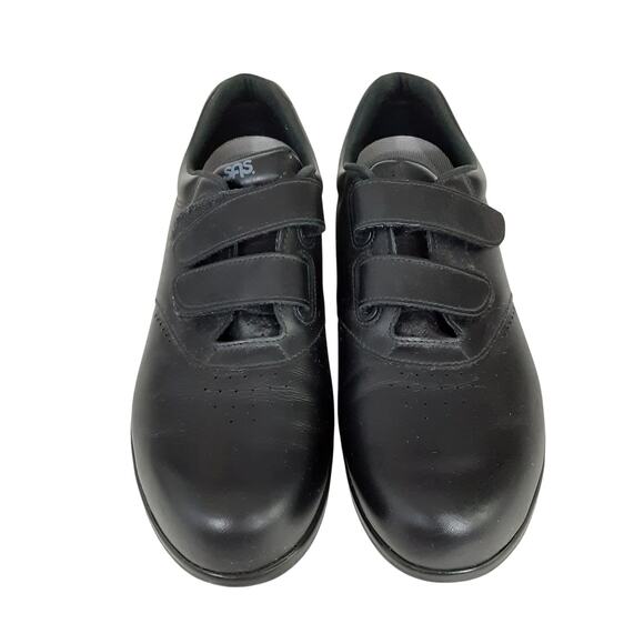 SAS Me Too EZ Strap Walking Shoes Black Leather Comfort Shoe Womens 10N Orthotic - Picture 4 of 10